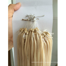 European human hair ombre three tone silk straight micro loop ring hair extensions wholesale price